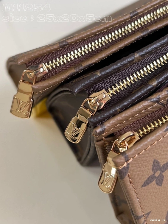 WIS Pouch-25*20*5.5cm LOUIS Toilet VUITTON Trio 0811